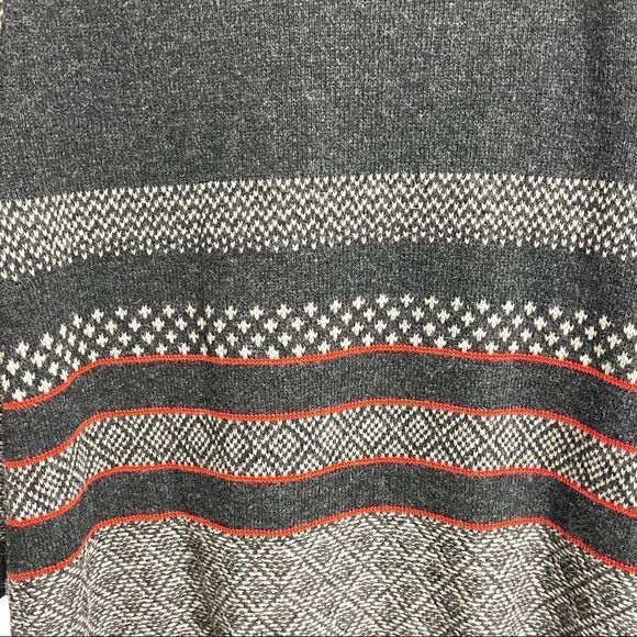 SPLENDID Cotton Angora Nordic Fair Isle Toggle Cardigan Sweater Grey Red M - Picture 6 of 8